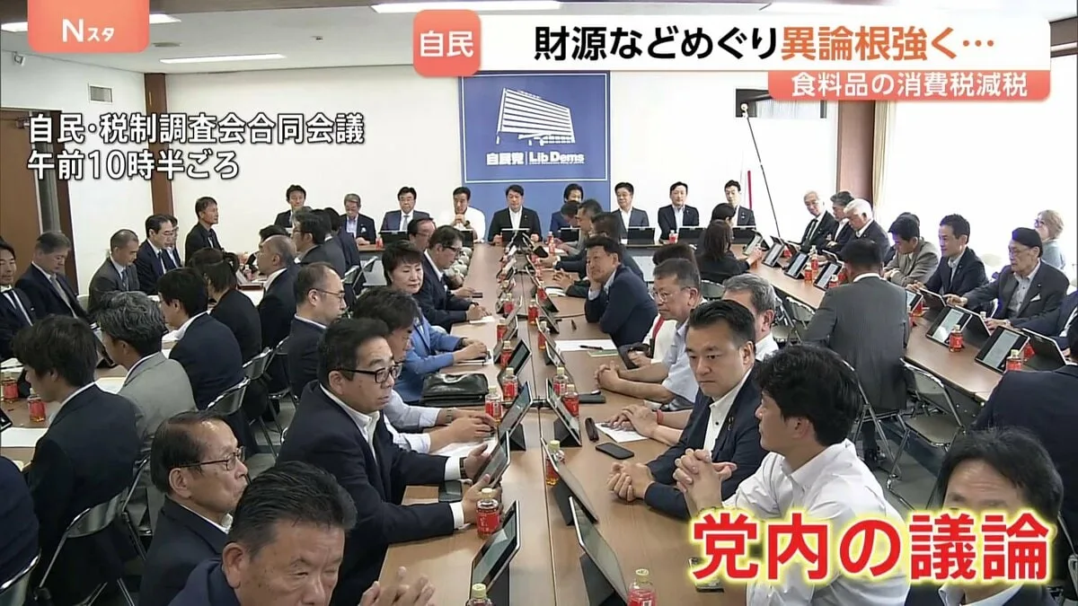 「財源ない」自民党内で噴出した反対論、食料品消費税1％減税は暗礁に